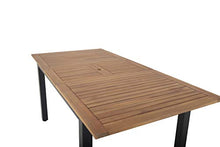 Unbekannt Ausziehtisch, Tischplatte aus FSC-zertifiziertem Akazienholz, Aluminiumgestell, 180-240 x 90 x 74-76,5 cm Tavolo, Nero