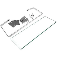 Scaffale rettangolare in vetro, 35 x 12 cm, per bagno, doccia, in vetro