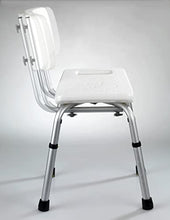 WENKO Sgabello con schienale per doccia Secura - Sgabello per vasca, portata 130 kg, Plastica, 49 x 68.5-85.5 x 54 cm, Bianco