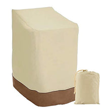 Coprisedia Impilabile Impermeabile E Reclinabile 420D Oxford, Copertura Per Sedie Da Giardino/Balcone, Proteggere La Sedia Da Vento / Raggi Uv / Polvere / Foglie, 114*85*65cm, Beige+Marrone