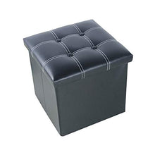 QFdd Poggiapiedi Letto Matrimoniale Cassapanche,Cubo Pouf Panca in Ecopelle,Tragbare Panca Pouf,Scatole Portagiochi per Bambini 38 * 38 * 38 Cm Nero