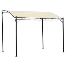Festnight Gazebo da Giardino Esterno,Pergolato da Giardino Esterno Tettoia in Tessuto Bianco Crema e Struttura in Acciaio 3 x 2,5 m