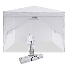 3x3 M Gazebo da Giardino Impermeabile Pieghevole Tendone Giardino con 3 Laterali - Antipioggia - Resistente ai Raggi UV (Bianco)