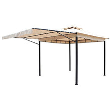 Milani Home s.r.l.s. Gazebo da Giardino Antigua 3,3 X 3,3 in Metallo Completo di Tettoia Apribile E Doppio Tetto