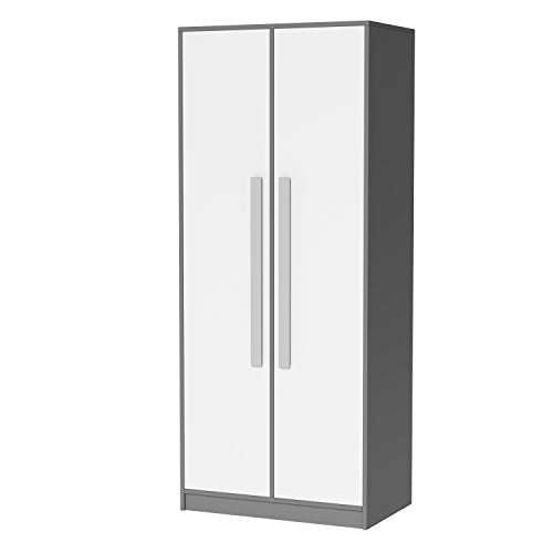 SMARTBett GmbH - Armadio GIT con 2 ante, colore: Grigio/Bianco/Grigio