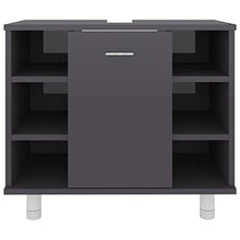 vidaXL Armadio da Bagno Grigio Lucido 60x32x53,5 cm in Truciolato
