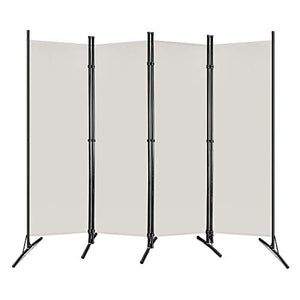 Froadp 205x180cm Paraventi Camera da Letto Schermo Pieghevole Pannello Divisorio Privacy Parasole Protettivo Pareti Mobili da Parete per Patio Balcone Giardino(Beige)