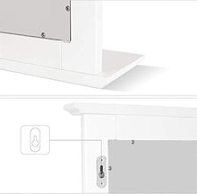 HCMNME Specchio da Bagno 50 × 60 cm con ripiano a Parete ripiano rettangolo Bianco