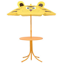 GOTOTOP Set da Bistrot per Bambini da Esterni con Ombrellone Set di Mobili da Giardino per Bambini Giallo 1 Tavolo 2 Sedie 1 Ombrellone