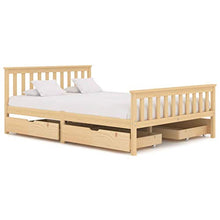SKM Giroletto con 4 Cassetti in Legno Massello di Pino 140x200 cm (44.7kg)