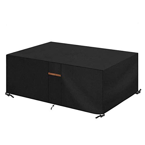 SanGlory Copertura Tavolo Esterno Impermeabile Tessuto Oxford 600D Copertura per Mobili da Giardino Resistente UV per Arredo Telo Protettivo per Tavolo e Sedie da Esterni(170x94x71cm)