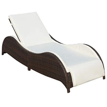 vidaXL Lettino Prendisole in Polirattan Marrone Letto Sdraio Giardino Spiaggia