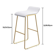 LWW Sgabello, Pub Bar Stool For Breakfast Sgabelli, Bistrot, Contatore, Cucina e Casa Sgabelli, Set Di 2 Nordic Contemporanea Sedile Altezza 65/70 / 75Cm,Bianco-Oro Leg,65 cm