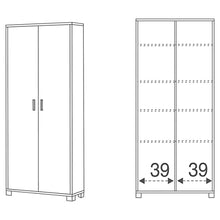 Sarmog Kit Armadio 2 Ante H190 L83 P29 Cm Struttura Olmo Frontale Bianco 747k