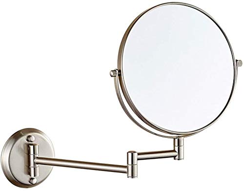Specchio Trucco Trucco Specchio, Specchio fissato al muro, Ingrandimento Bagno rasatura doppia faccia specchio rotondo ingrandimento Vanity girevole Specchio, ruotabile di 360 ° e 8 pollici allungabil