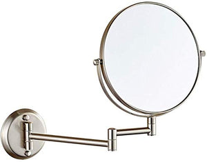 Specchio Trucco Trucco Specchio, Specchio fissato al muro, Ingrandimento Bagno rasatura doppia faccia specchio rotondo ingrandimento Vanity girevole Specchio, ruotabile di 360 ° e 8 pollici allungabil