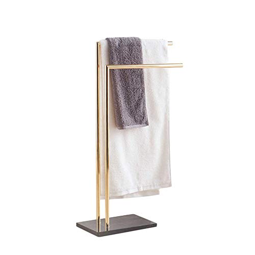 Wing Piantana Porta Asciugamani 2 Bracci Porta Asciugamani Bagno da Terra, Portasciugamani e Appendiabiti, Metallo Piantana da Bagno Porta Salviette, 30×20×80 cm
