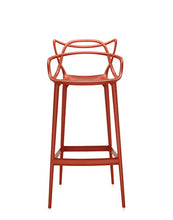 Kartell Masters Stool Sgabello, Tecnopolimero termoplastico Riciclato con Carica Minerale e Trattamento Soft-Touch, Arancione(Ruggine), H. 75
