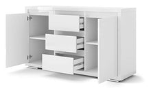 BIM Furniture Nordic Bianco II - Cassettiera Highboard, colore: Bianco lucido