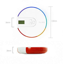 Scatola per pillole portatile, portapillole con timer sveglia Pill Dispenser, per Pillole Vitamin Olio di Pesce Aiuta gli anziani,Rosso