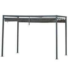 Outsunny Gazebo Pergola con Telo Scorrevole in Metallo e Poliestere, Filtra Raggi UV, per Esterni, 298 x 213 x 222 cm