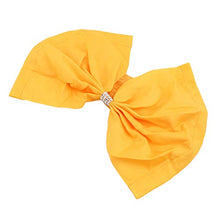 MOONRING 10PCS Chair Back Bos Ribbon, Bowknot Elastic Chair Bands Decorazioni per la cena di nozze,Giallo