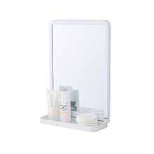 Unishop Specchio da doccia Specchio trucco da barba leggero specchio da bagno senza fori specchio in vetro da parete autoadesivo, con 3 ganci adesivi