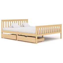Lasamot Struttura Letto in Legno massello di Pino per Adulti, Bambini, Struttura Letto con 2 cassetti, Dimensioni Materasso Adatte 160x200 cm (Senza Materasso), Legna Leggera