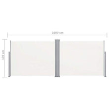 Tidyard Tenda da Sole Laterale Retrattile per Patio Crema 170x1000 cm,Tenda da Sole per Esterno,Tenda da Sole Laterale,Tenda da Sole da Balcone,Tenda da Sole Avvolgibile