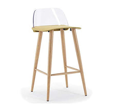 ZBY Sedia, Sedie, Braccioli Della Sedia, Seggiolone, Sgabelli Sgabello da Bar, Bar Sgabello in Legno Massello Sgabello Alto in Ferro Ruota il Bancone Moderno Del Caffè con Schienale Alto Woody Creati