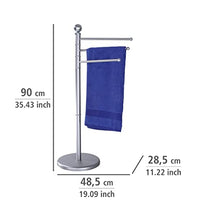 WENKO Piantana portasalviette cromo spazzolato - 3 bracci mobili, Acciaio, 48.5 x 90 x 28.5 cm, Satinato