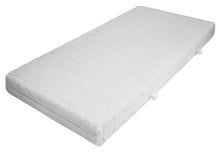 M&M's MSS® Komfort - Materasso per Lettino, coprimaterasso con Impunture Incluso Tinta Unita 90 cm x 200 cm Bianco