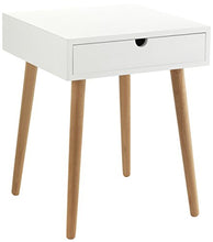 Wink design,Stensele, Tavolini / Comodino 1 Cassetto, Mdf, Bianco, 40 x 40 x 50 cm