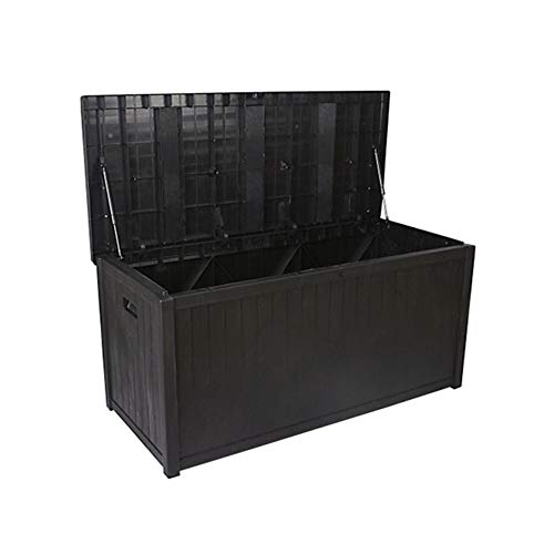 XLLLL Cassapanca da Esterno Box Contenitore di Plastica per Impennata Capannone in Legno Nero Durevole in Plastica PP Contenitore Contenitore per Esterno da Giardino