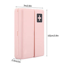 Oumefar Portapillole Magnetico Pieghevole per portapillole settimanale a Vite Organizer Settimanale per Pillole (Pink)