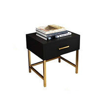Comodino, Ferro Comodino Legno Comodino Comodino con cassetti Governo di immagazzinaggio for Camera Pratico e Versatile (Color : Black, Size : Single Drawer)