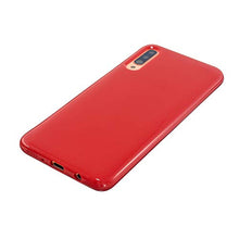 CrazyLemon Custodia per Samsung Galaxy A51, alla moda carino tinta unita trasparente gelatina design morbido silicone sottile custodia per cellulare custodia protettiva antiurto - Rosso