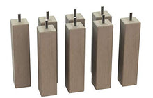 MEGALUXFRANCE - Set di 8 piedi per letto, mobili, divano, quadrati in legno di faggio massiccio, 46 x 46 x 200 mm