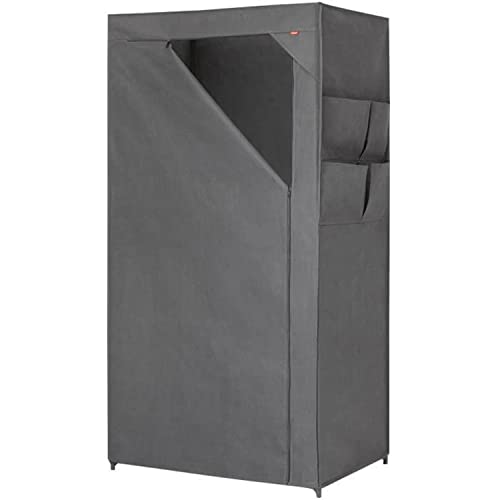 Rayen, Armadio Guardaroba, Mobile e Versatile, Facilità di Montaggio, con Asta Appendiabiti e 4 Tasche Laterali, Apertura con Zip, Grande capacità di archiviazione, 79 x 54 x 155 cm, Grigio (2054.01)