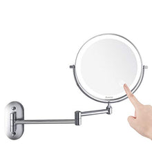 Auxmir Specchio Trucco con Ingrandimento 10X/1X, Specchio Bagno con Luci a 3 Colori, Luminosità Regolabile, Specchio Estensibile, Rotazione a 360°, Alimentato da Batterie AAA, per Bagno Hotel Spa