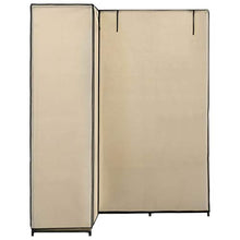Festnight- Armadio Angolare, Guardaroba Portatile Crema 130x87x169 cm