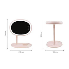 WM Multi-Funzione di Ricarica USB LED Lampada da Tavolo Specchio Creativo Specchiera Trucco Specchio Lampada da Tavolo Luce di Notte mirror-10.27 (Color : Pink)