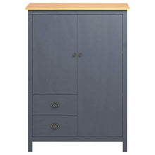 FAMIROSA Armadio a 2 Ante Hill Range Grigio 99x45x137cm Massello di Pino