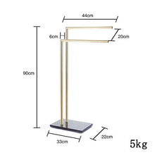 Wing Portasciugamani piantana portasciugamani da Terra Acciaio Inox Bagno Metallo Porta Asciugamani con Base in Marmo, H90 cm