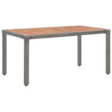 SKM Tavolo da Giardino Grigio 150x90x75 cm in Polyrattan e Acacia