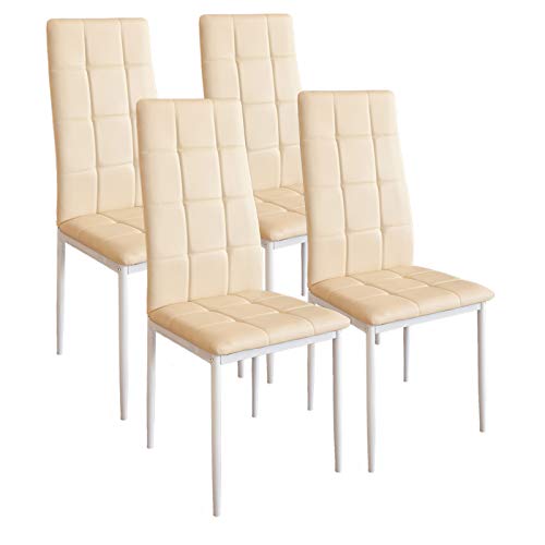 Albatros Sedia per Sala da Pranzo Rimini, Set di 4 sedie, Beige, SGS Testato