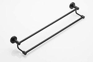 GDFEH Portasciugamani da Bagno Acciaio Inox Portasciugamani Portasciugamani Doppio Porta Asciugamani Nero da Bagno (Size : 40cm)
