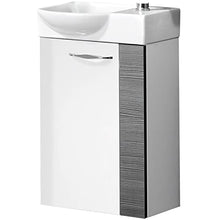 Fackelmann – Set di mobili da Bagno sceno Ospiti WC 3 Pezzi 45 cm Bianco Antracite con mobiletto da Bagno & Ceramica Bacino & LED Specchio Element