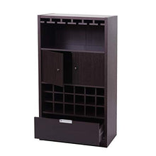 Mendler Portabottiglie Mobile per Vini HWC-F66 35x62x120cm Marrone Scuro