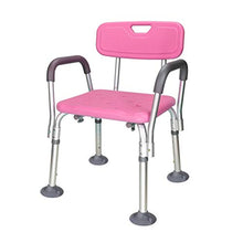 Strumento medico ABBD per panca da doccia con schienale e braccioli - Sedia per vasca regolabile in altezza, sedile per vasca da bagno con idromassaggio spa - Sicurezza antiscivolo-Pink